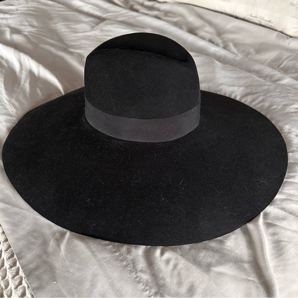 SAINT LAURENT Paris Runway Hedi Slimane Fedora Rabbit Fur Women's Hat 56 - Picture 7 of 7